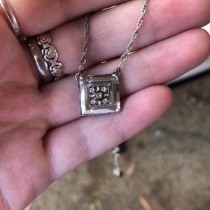 Square Cubic Zirconia Necklace